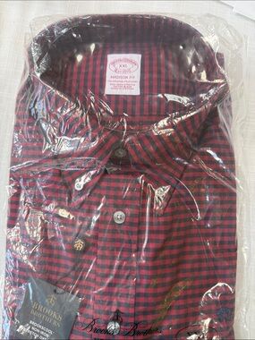 Brooks Brothers Red and Black Check Button-Down Shirt